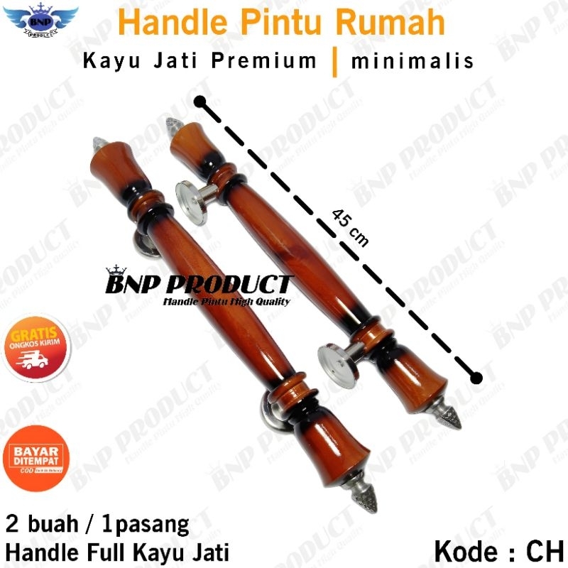 Handle pintu kayu jati premium / Gagang pintu minimalis / tarikan pintu full jati terbaik