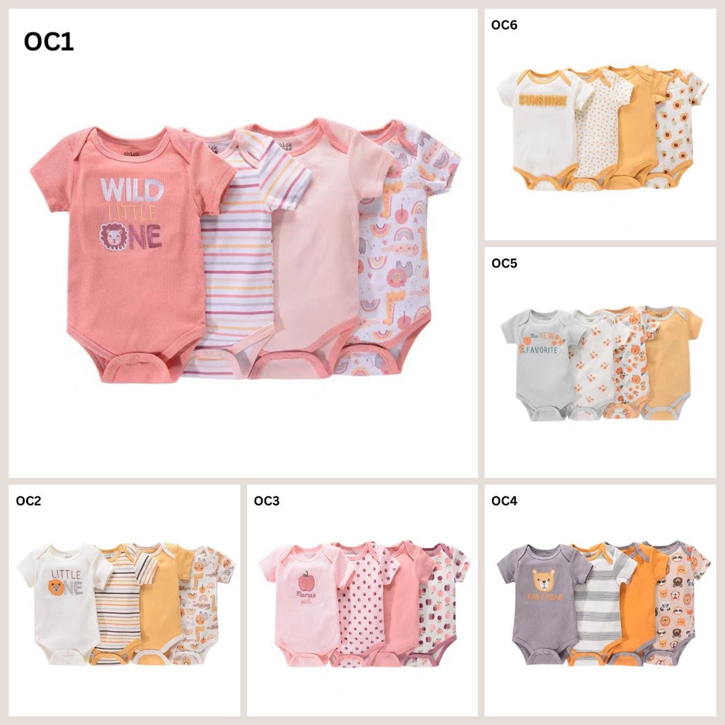 MMS  - Bodysuit 4pcs kode OC (PAKET JUMPER BAYI BAJU BAYI NEWBORN)