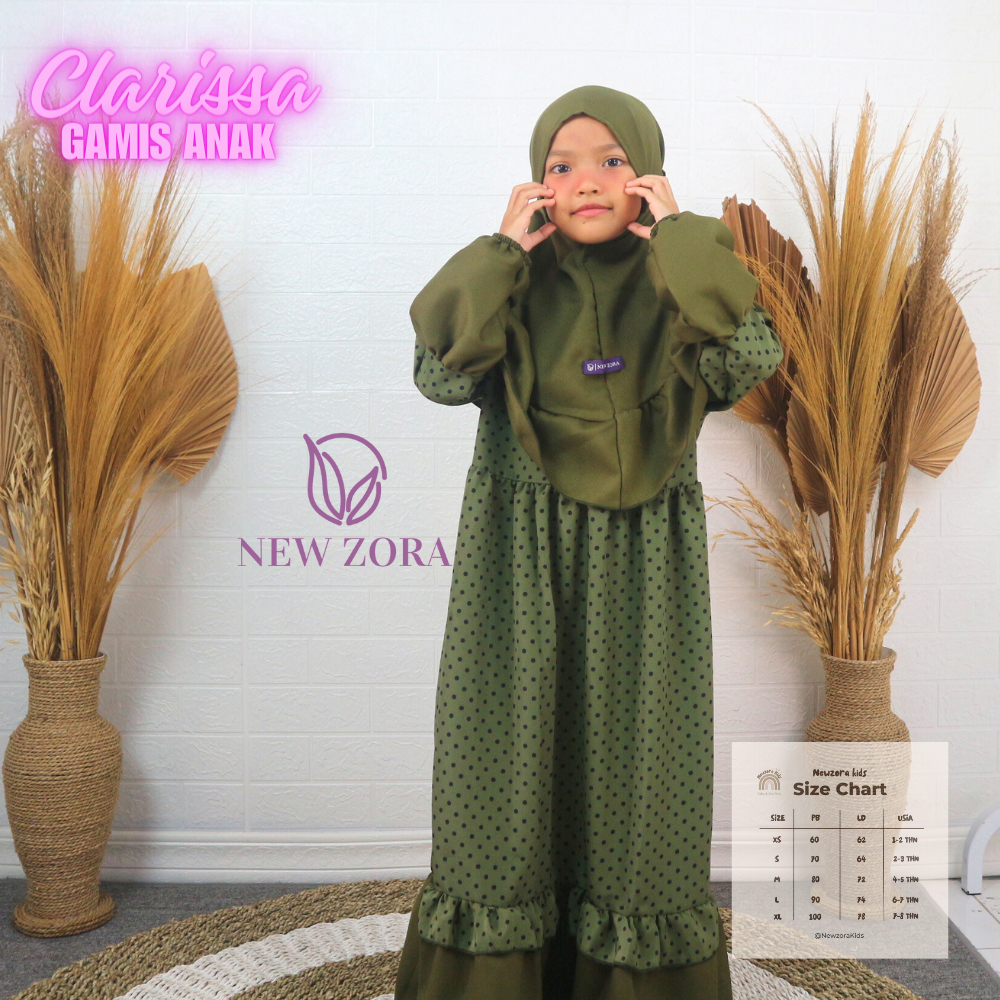 NEWZORA GAMIS ANAK CLARISA USIA 1-10 TAHUN WOLPIS POLKADOT