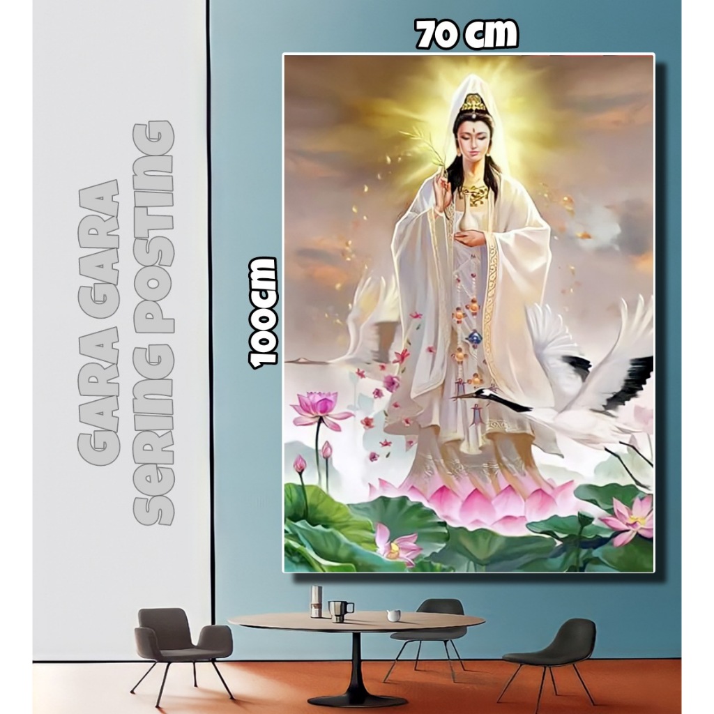 Pajangan dinding Poster Dewi kwan Im Ukuran Jumbo & Xtra Jumbo + BINGKAI
