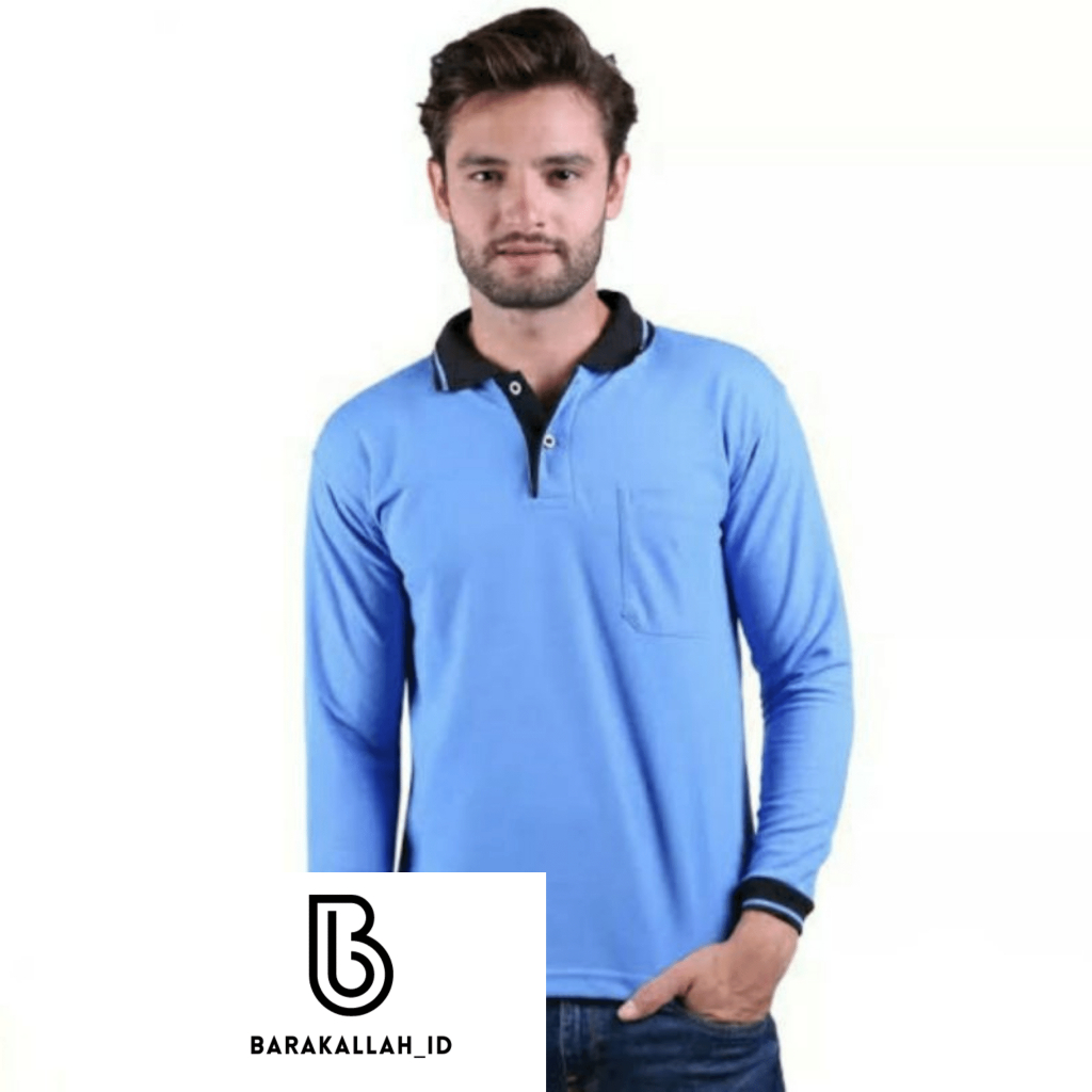 Kaos Kerah Lengan Panjang Pria Kaos Sawah Kaos Proyek Kaos Tani
