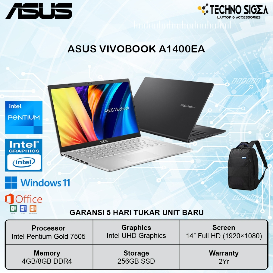 ASUS Vivobook 14 A1400EA Pentium Gold 7505 8GB 256GB 14.0 FHD