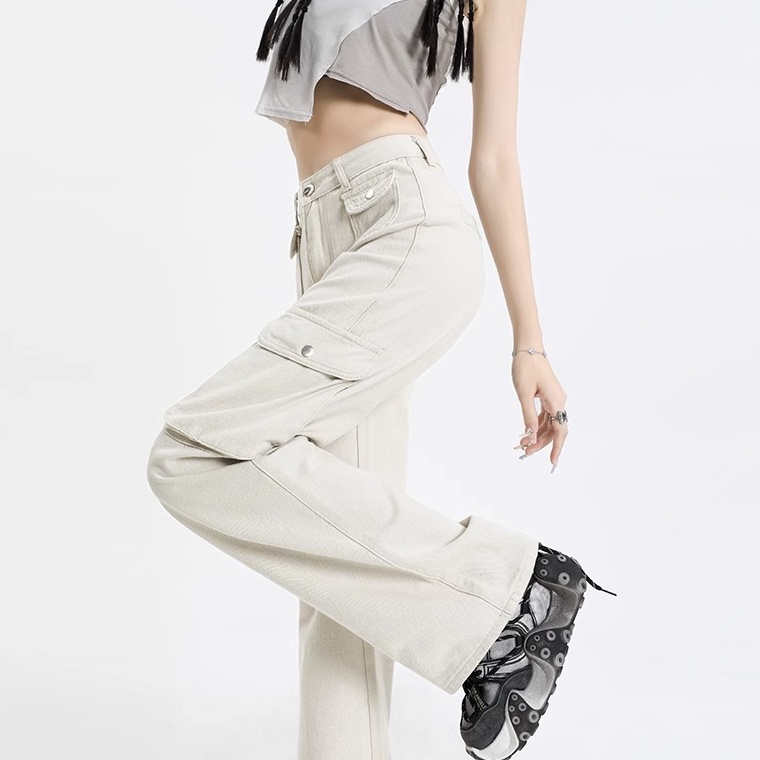 New Collection Coco Trend Soul Jeans --Highwaist Cargo Celana Jeans Panjang Wanita