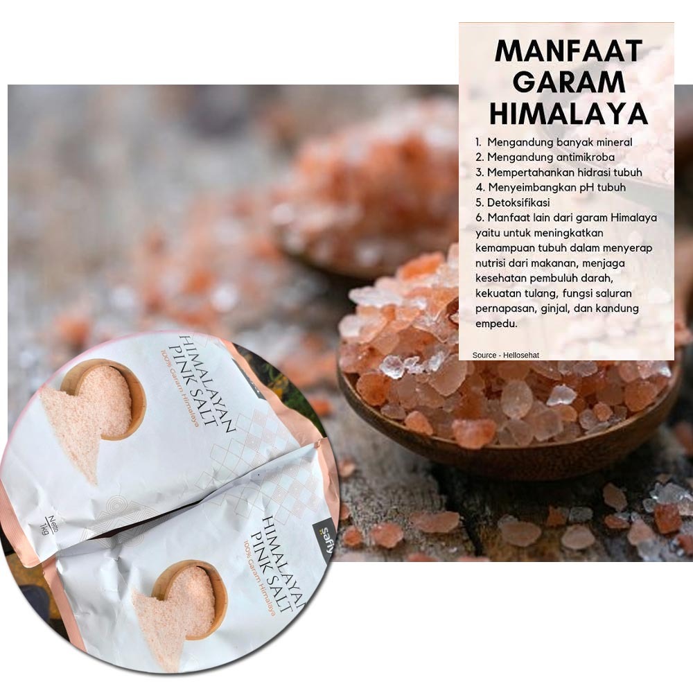 

Safiya Garam Himalaya 1Kg Butiran Halus | Uyah Himalaya 1 Kg Butiran Halus