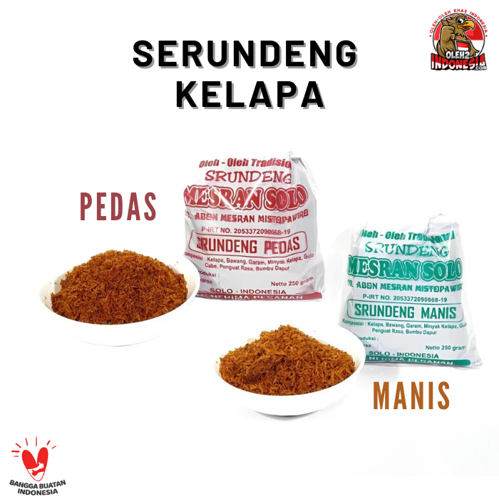 

Serundeng Kelapa Mesran Solo Pedas Manis 250 gram