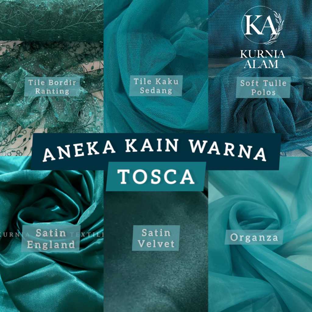 Kain Premium Satin Velvet Organza Soft Tulle Warna Tosca Bahan Kebaya Dress Gaun Bridesmaid Meteran Per 50cm