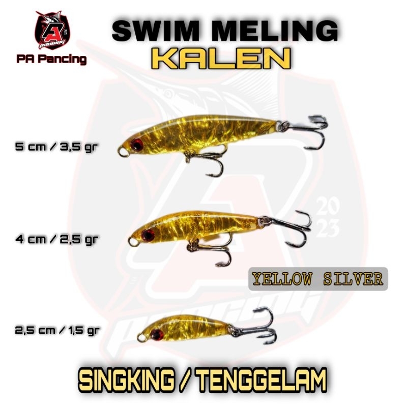 Umpan Swim meling yellow silver / swimer / swimbait kalen / swimmer kalen