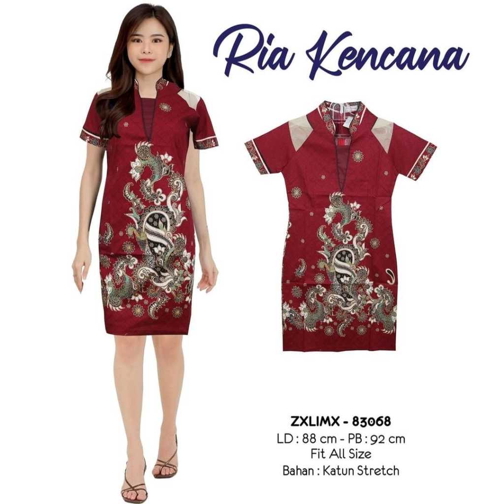 Dress Batik wanita Kekinian Dres Batik Murah Outfit Kondangan Kekinian Terbaru Ria Batik Solo