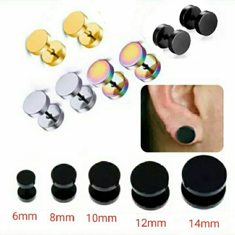 Anting tusuk / anting barbel / anting roda / tindik pria