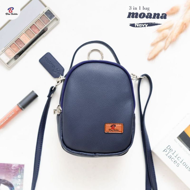 MOANA MINI BACKPAK DAN SLINGBAG BY BIRU TSABITA (tas 2in1, bisa selempang dan digendong)