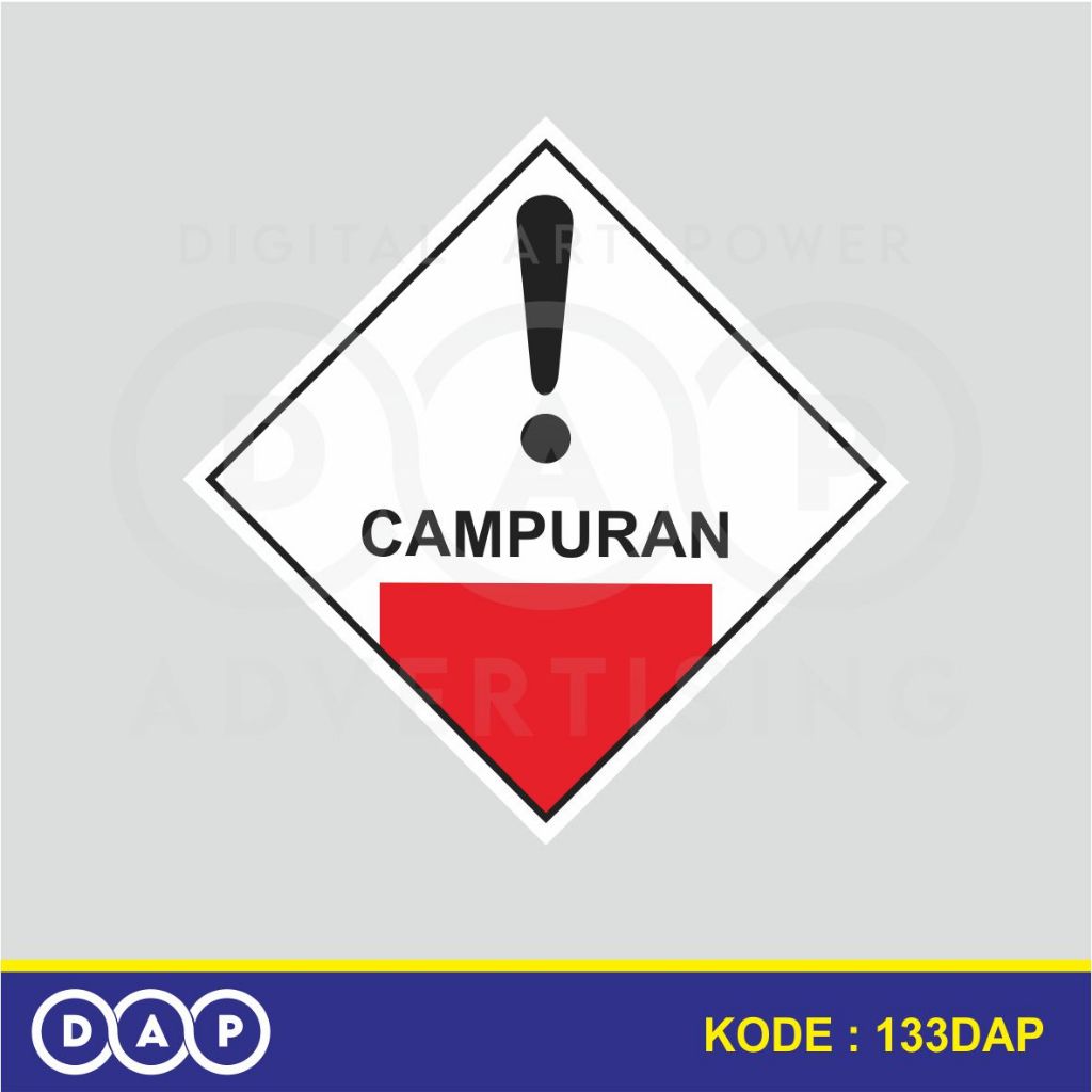 

133 - STIKER LABEL CAMPURAN - LIMBAH B3 - 20 X 20 CM - VYNIL - TERBAIK
