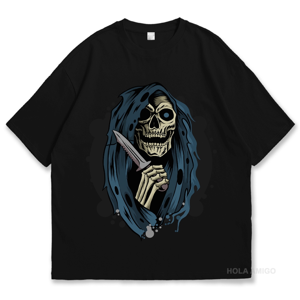 Kaos / Baju Distro Streetwear Tengkorak Knife