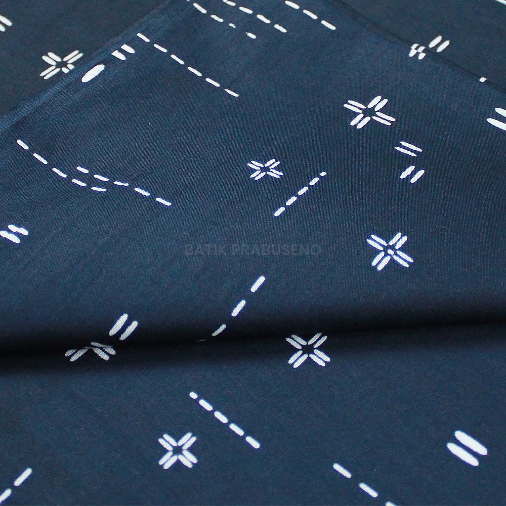 Batik Prabuseno Kain Batik Print Motif Rayan Biru Dongker Seri Kalanata