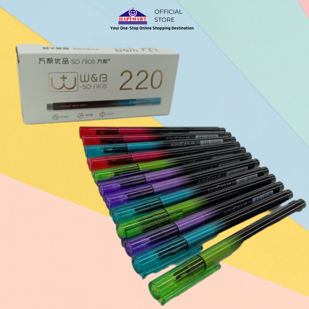 

Gel Pen Pena Pulpen Gel Quick Dry 0,5mm Tinta Hitam 12 Pcs So Nice 220