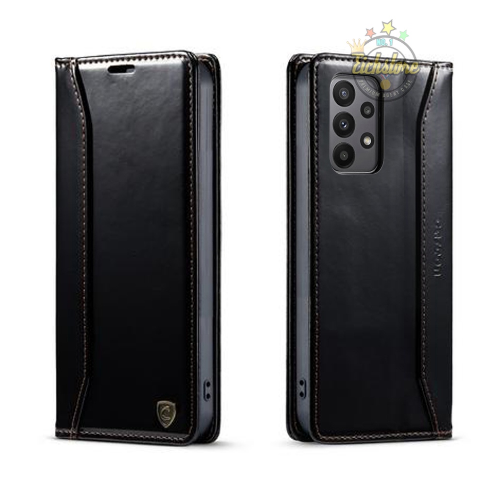 Case Samsung A13 Terbaru Premium Crossgrain Super Pocket Card and Money Full 360 Degree Mewah Flip C