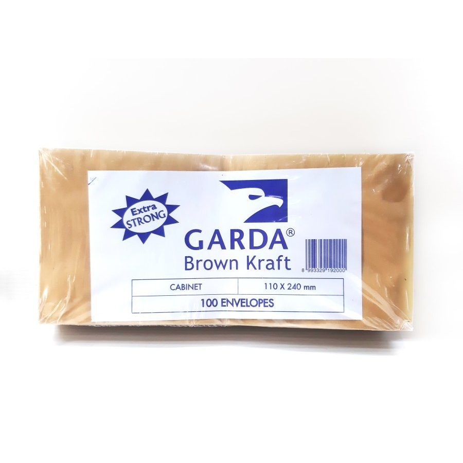 

Amplop Kertas Coklat GARDA Ukuran Kabinet 11x24 cm 1pak isi 100 / Amplop Gaji 70 Gsm