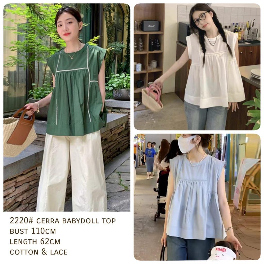 SALE MURAH BLOUSE 2220 3M THREE M CERRA BABYDOLL TOP PREMIUM BLOUS KOREA KOREAN FASHION HARGA GROSIR