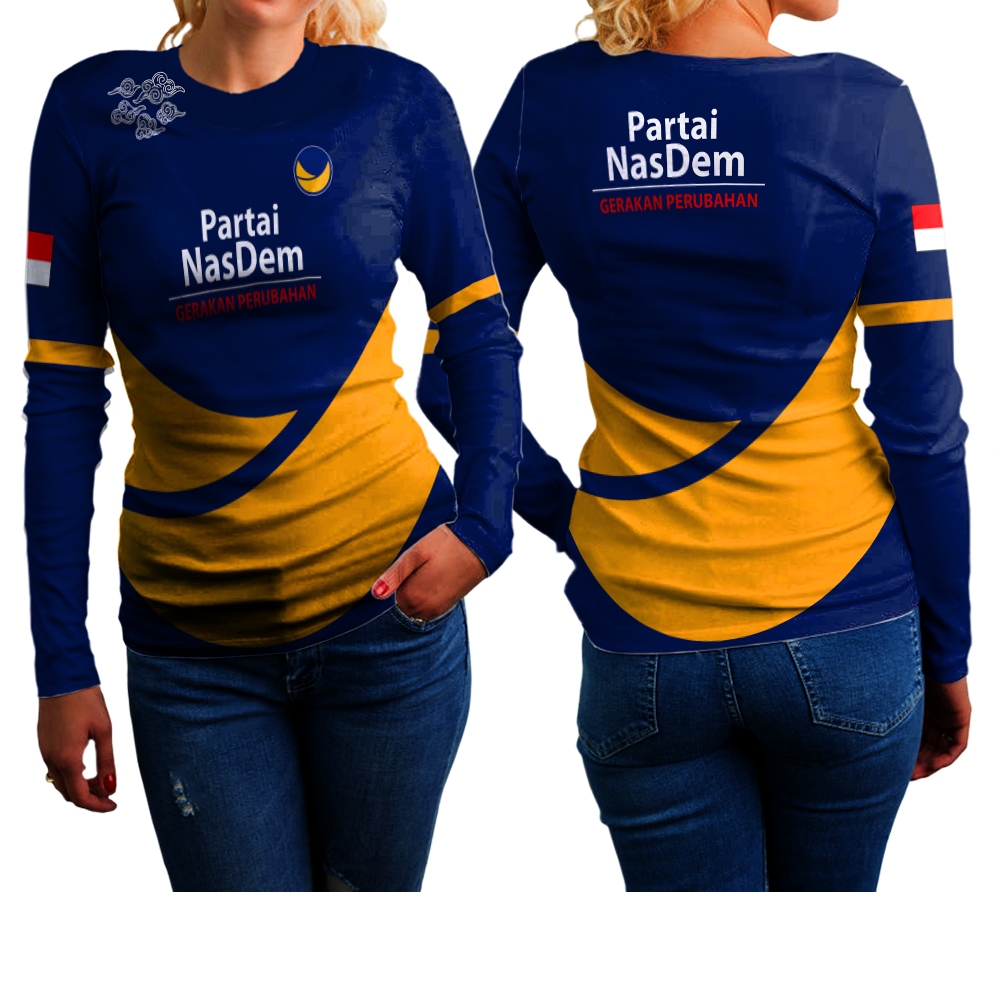 Baju Kaos Partai Nasdem Wanita / Kaos Jersey Wanita Partai Nasdem Terbaru / Kaos T-shirt Wanita Part