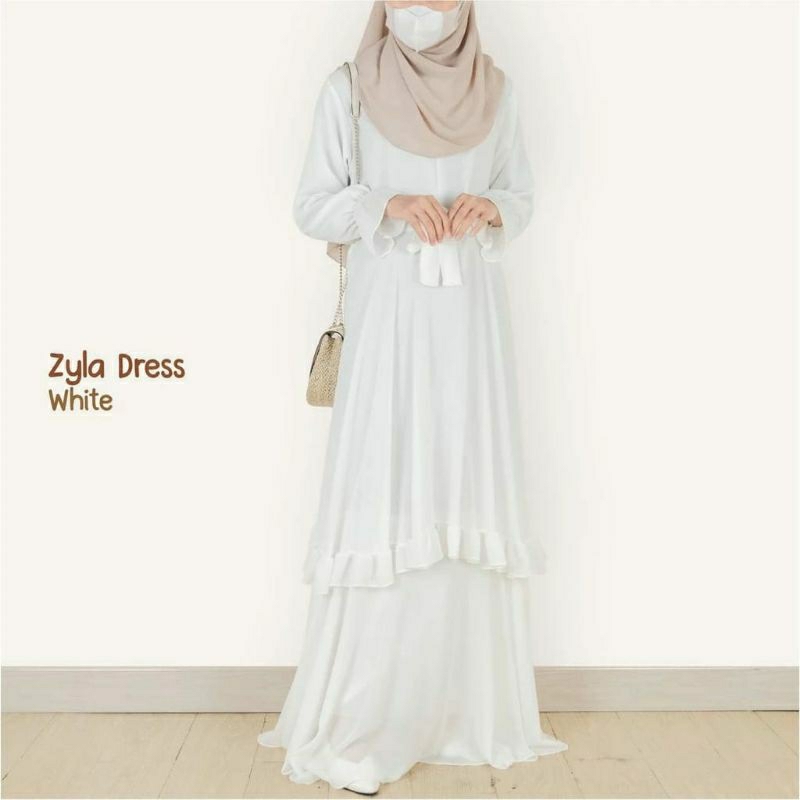 zyla dress gamis wanita kekinian bahan ceruty armani 2024 baju muslim gamis mininos