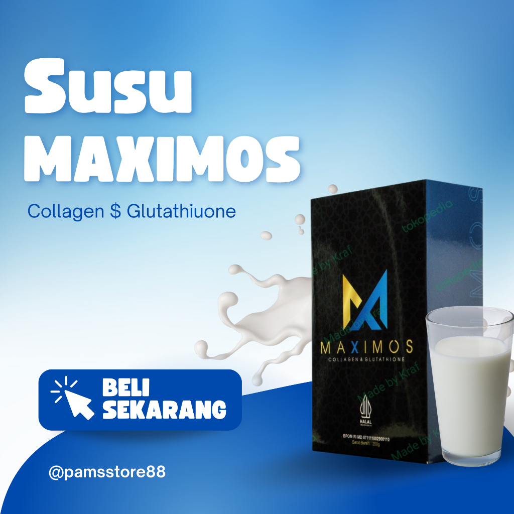 

MAXIMOS (COLLAGEN &GLUTATHIONE) SUSU KAMBING ETAWA ( 200GR,)