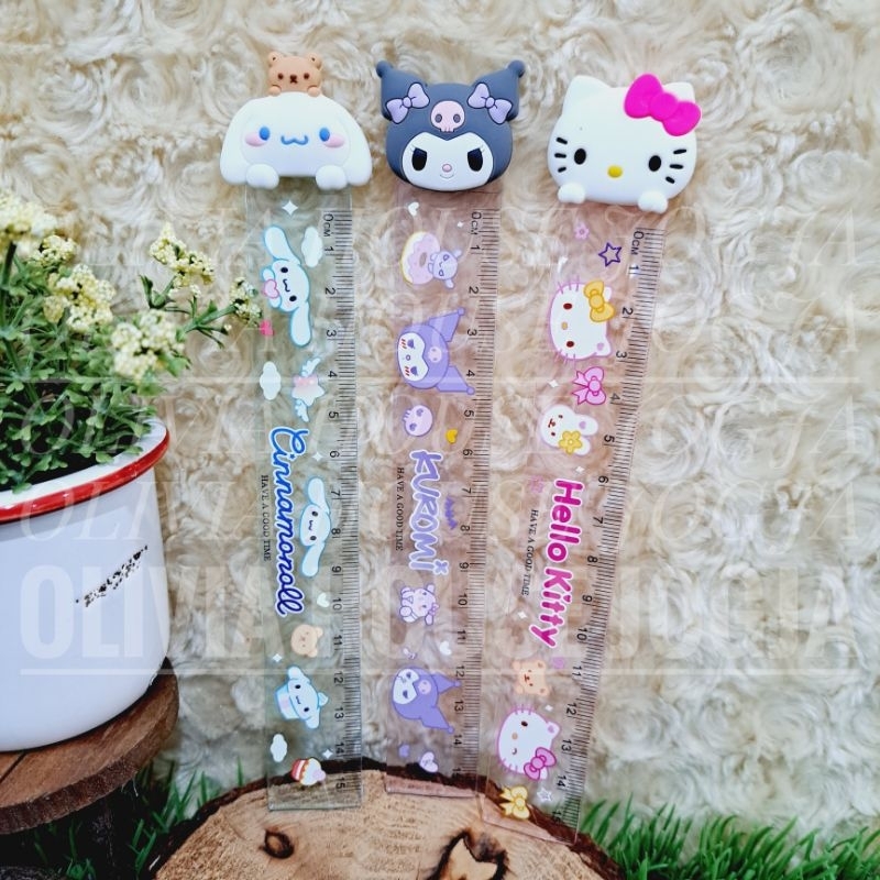 

Penggaris Kuromi Hello Kitty Cinnamoroll Kepala Karet Ruler Sanrio Mix Kepala Karet