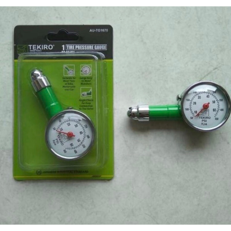 TEKIRO Alat Pengukur Tekanan Angin Ban Tire Pressure Gauge Bulat 60 Psi AU TG1670