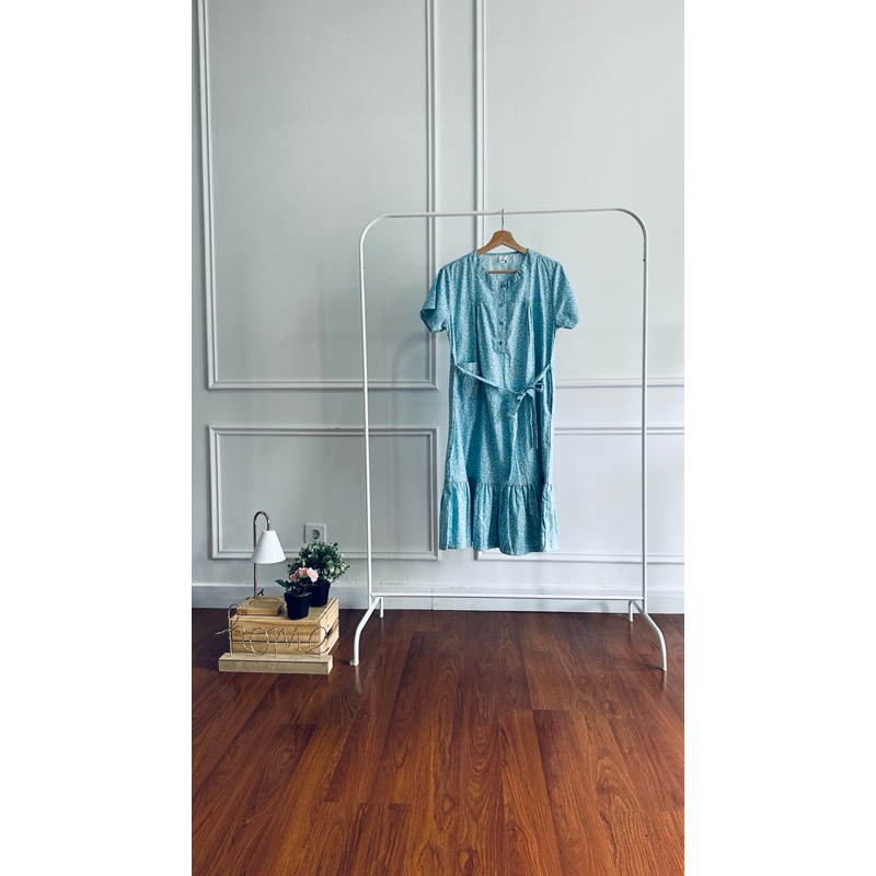 Dobelo Daster Midi Katun Jepang Sakura Blue - Lengan Pendek