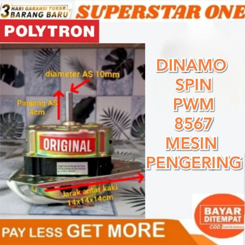 Dinamo/motor spin  mesin cuci polytron 2tabung pwm 8567 mesin pengering pwm 8567