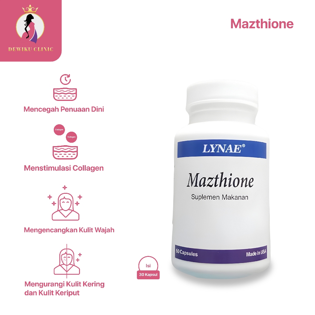 Collagen Capsule Kolagen Mazthione 60 capsul suplemen Kecantikan Mencerahkan Menjaga Dan Menutrisi K