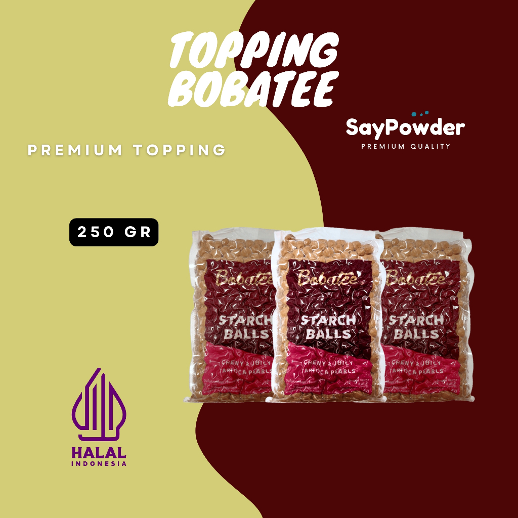 

Topping Minuman Premium Bobatee 250 Gram Tapioca Pearl Boba Pearl