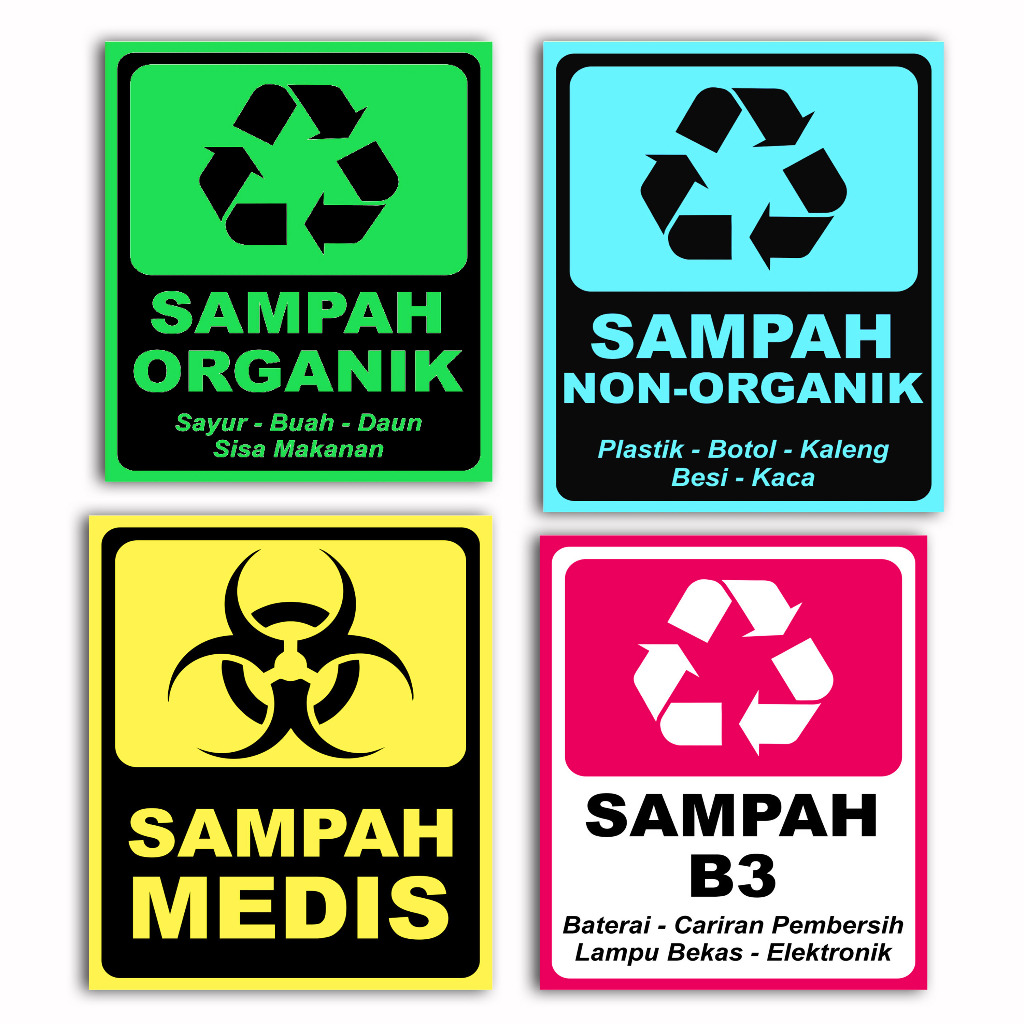 

Stiker Tempat Sampah Organik - Non Oranik - Medis - B3 Sampah Berbahaya