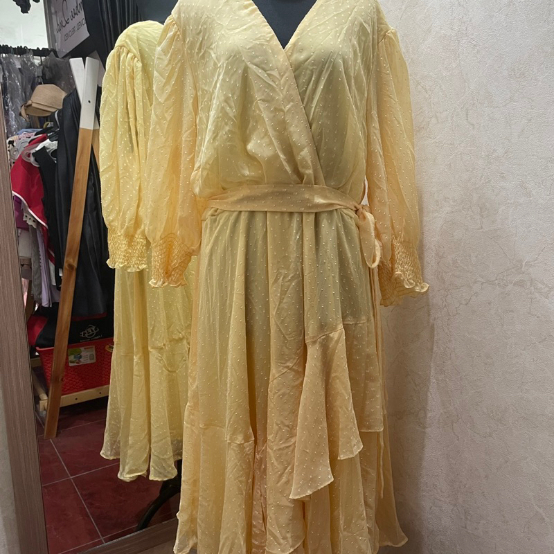 Dress Sifon Kuning Jumbo