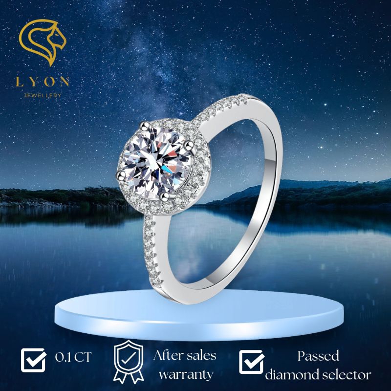 Lyon Jewellery - Cincin Wanita - Cincin Moissanite Premium - Cincin Anti Karat Premium DHM01-RG