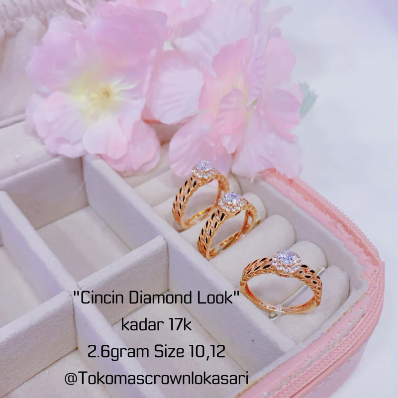 CINCIN EMAS ASLI 17k ROSE GOLD AMERO