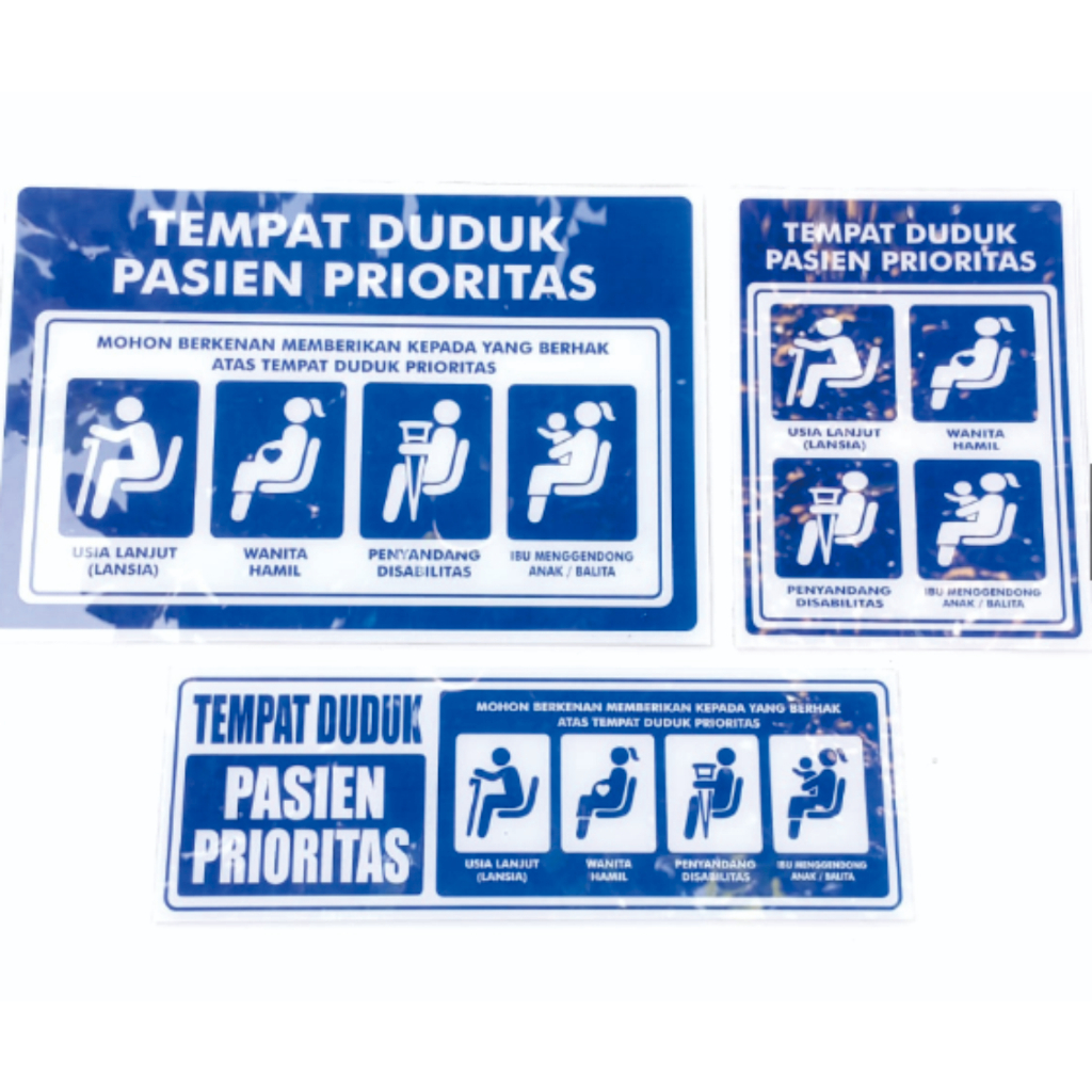 

Stiker Petunjuk Tempat Duduk Pasien Prioritas | Akrilik Petunjuk Tempat Duduk Prioritas