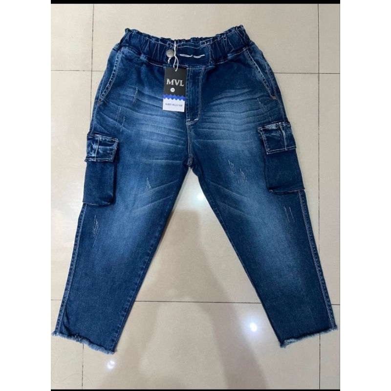 mvl premium cargo wanita soft jeans melar
