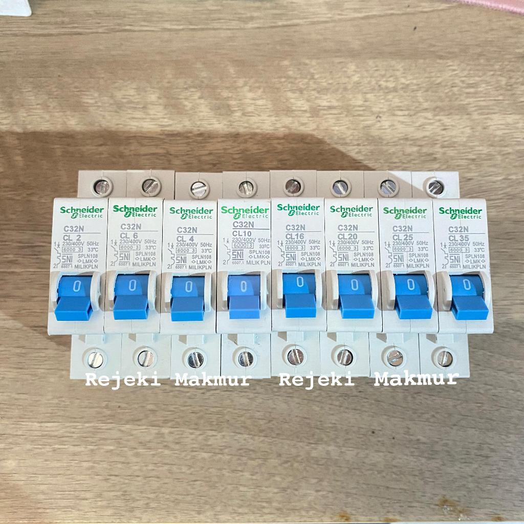 MCB Schneider ASLI 1000% 2a 4a 6a 10a 16a 20a 25a 35a Biru SPLN PLN Original 1P 1 Phase Breker