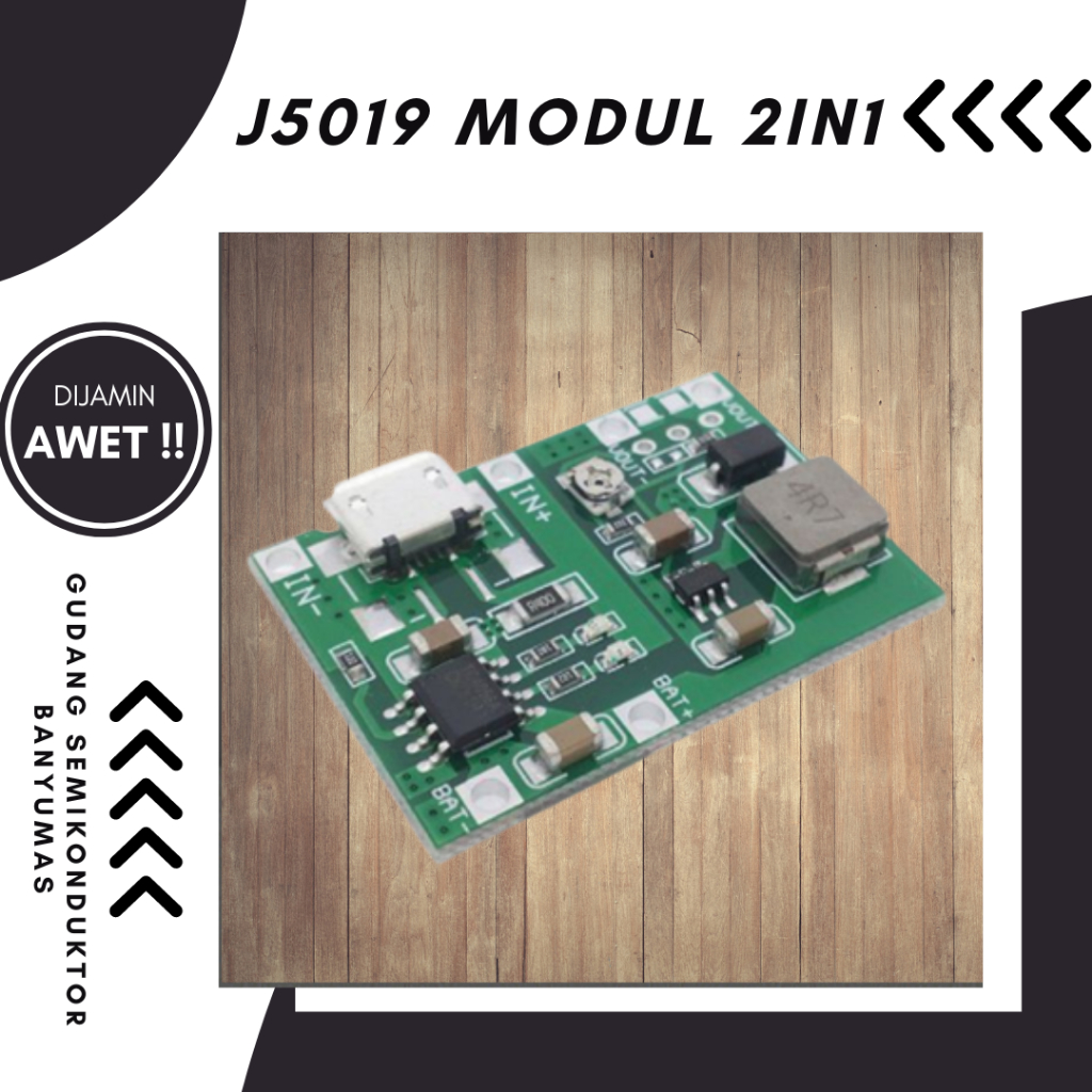 J5019 Modul 2in1 Charger Baterai Lion 18650 TP4056 + Step up Regulator Adjustable Boost 2 a