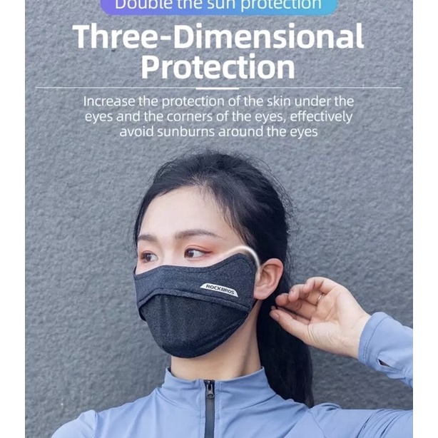 Murah Rockbros KZ002 KZ002-GR GRAY Mask Masker Breathable Anti UV Polution Cycling Running Sport