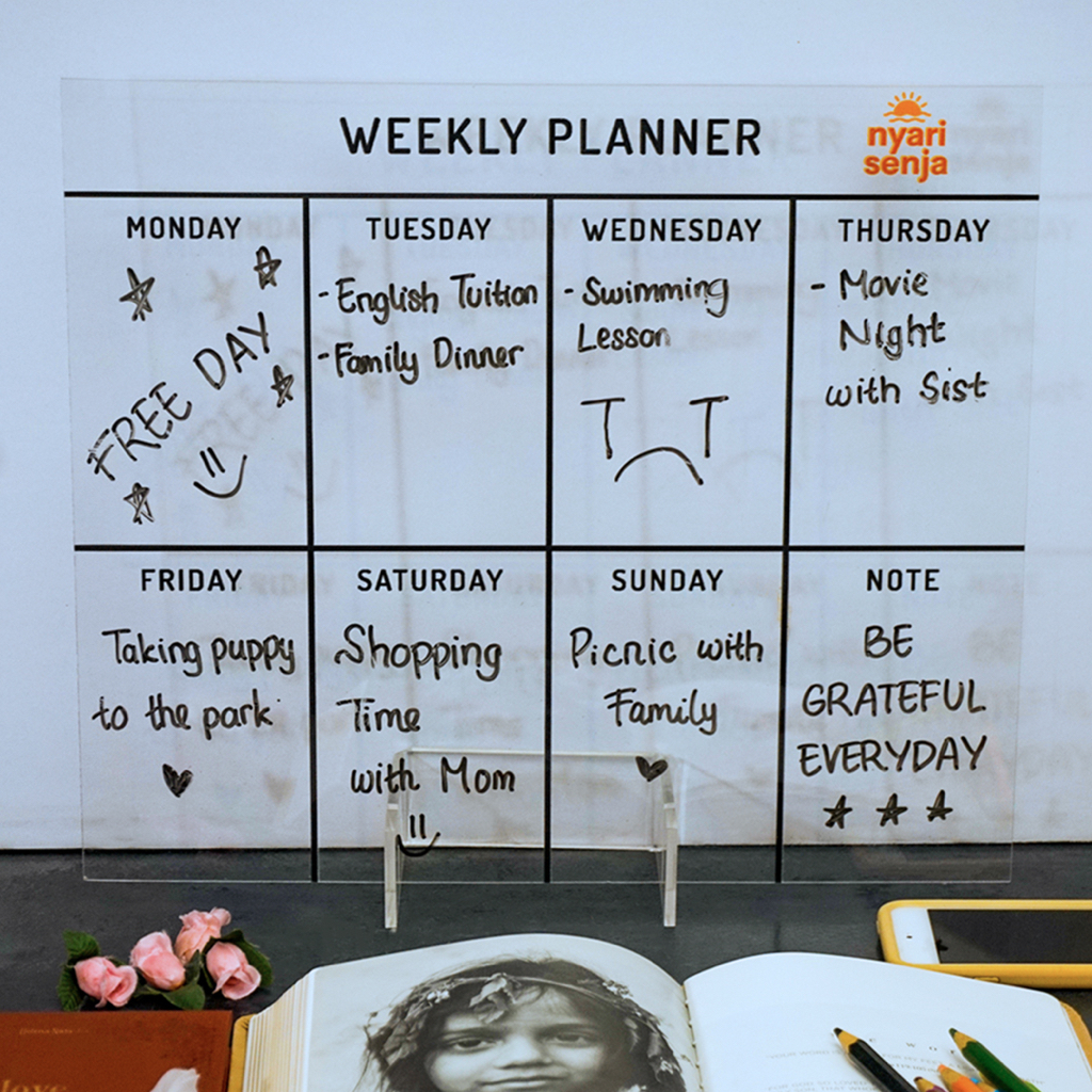 

acrylic planner akrilik kalender to do list organizer buku planner weekly planner buku tulis custom