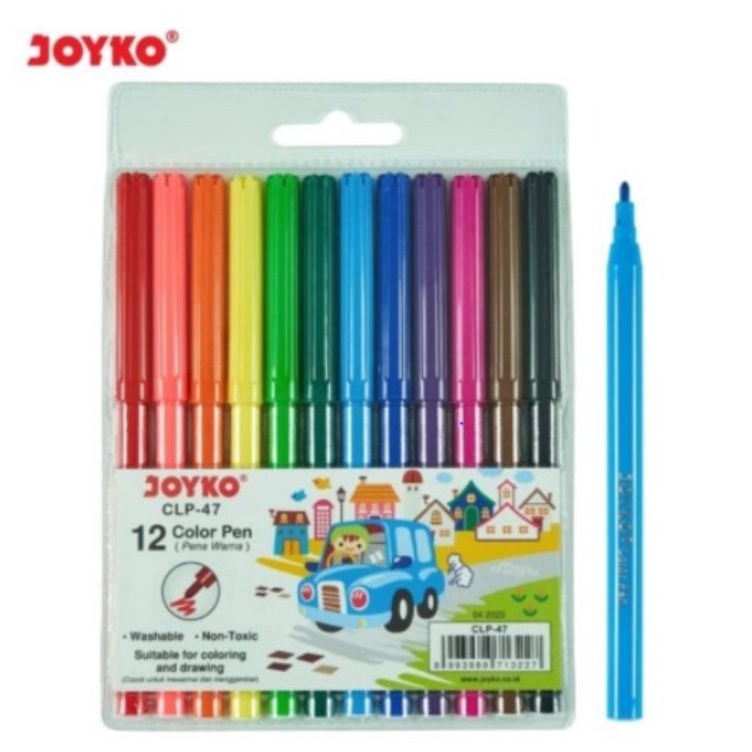 

Promo Spidol 12 warna /washable color pen CLP-47 Joyko /spidol 12 warna murah ➭➱✥❄