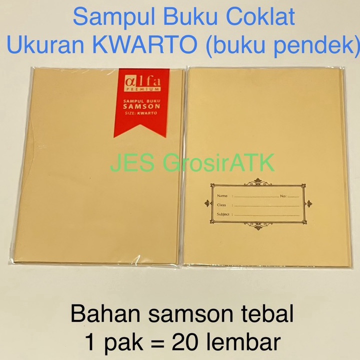 

Ready Sampul Buku Coklat KWARTO (buku pendek) | Sampul Coklat Bahan Samson Ready