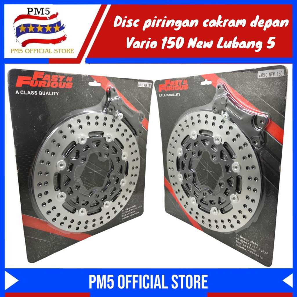 Disc Brake Piringan Cakram Depan Fast&Furious Lebar 260mm Vario 150 New Lubang 5  Set Breket
