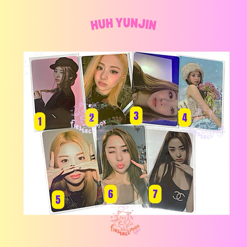 (OFFICIAL) Huh Yunjin LE SSERAFIM PC Photocard Postcard Lenticular Blue Chypre Black Petrol Sakura K