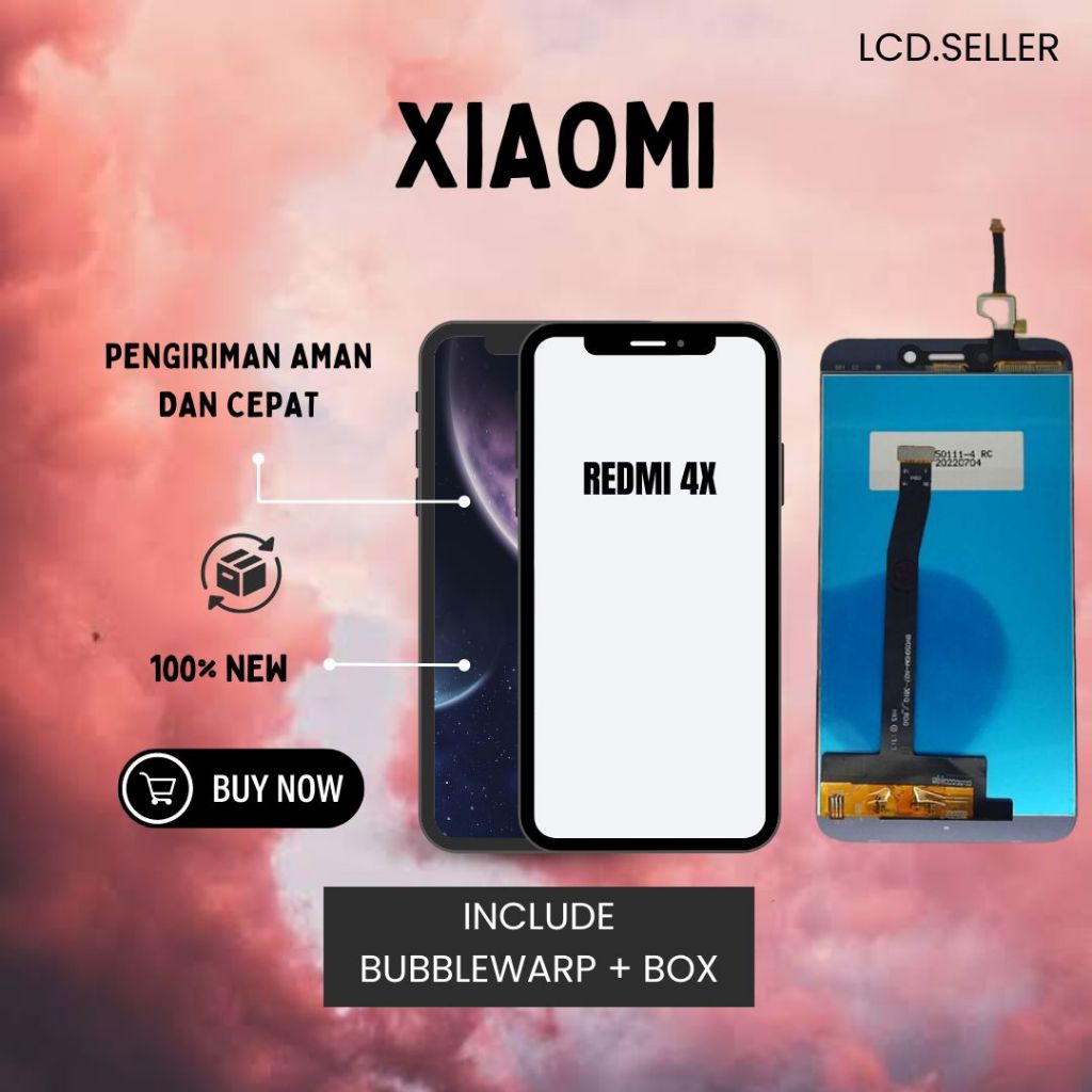 LCD FULLSET TOUCHSCREEN REDMI 4X ORI