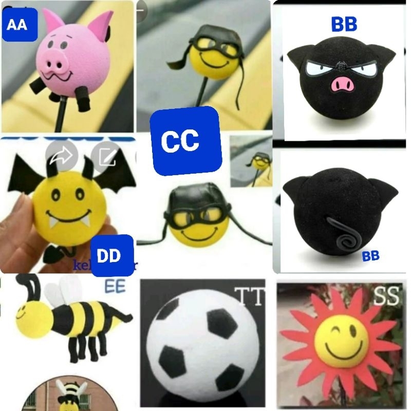 Import asesoris bola Antenna mobil / happy kelinci ball / boneka antena ball
Babi pig pink