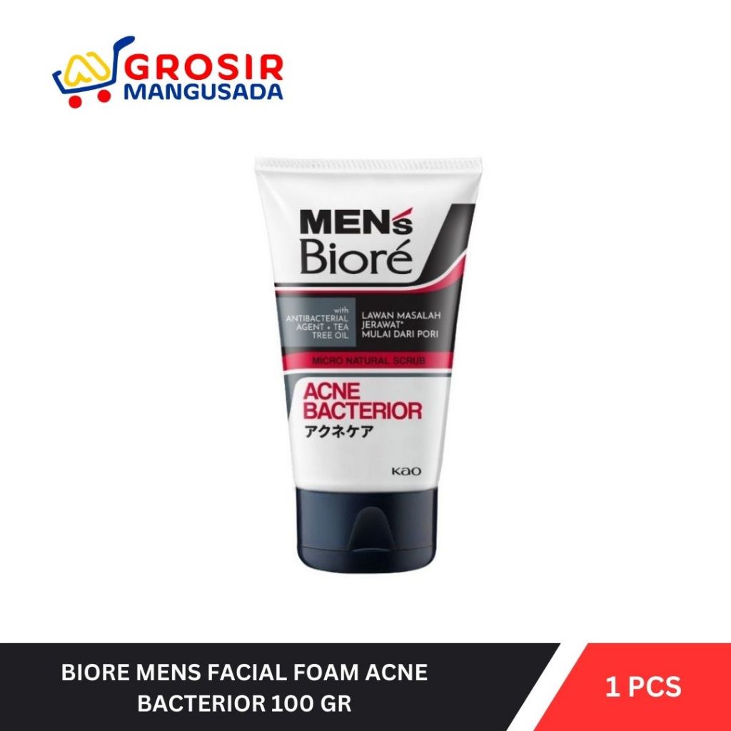 Biore Mens Facial Foam Acne Bacterior 100gr