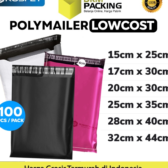

Baru Plastik Polymailer PACK LOW COST Amplop Packing Polimailer RUSFET Laris
