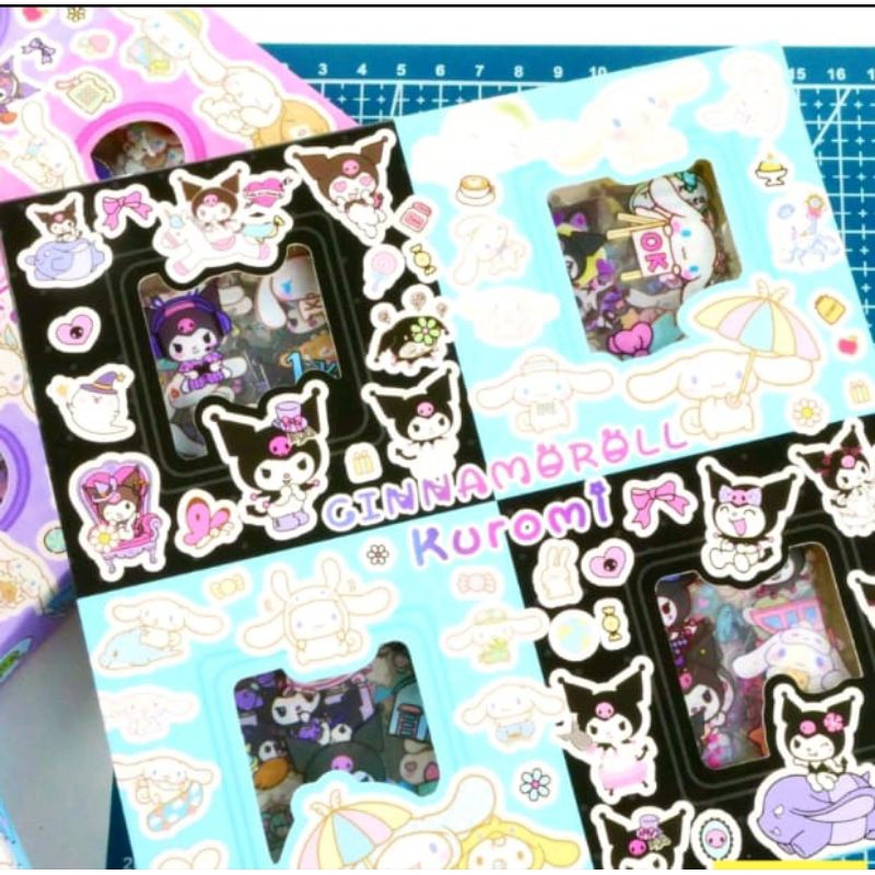 

Premium Sanrio Kuromi + Cinnamoroll Sticker isi 100PCS Aesthetic Waterproof Sticker