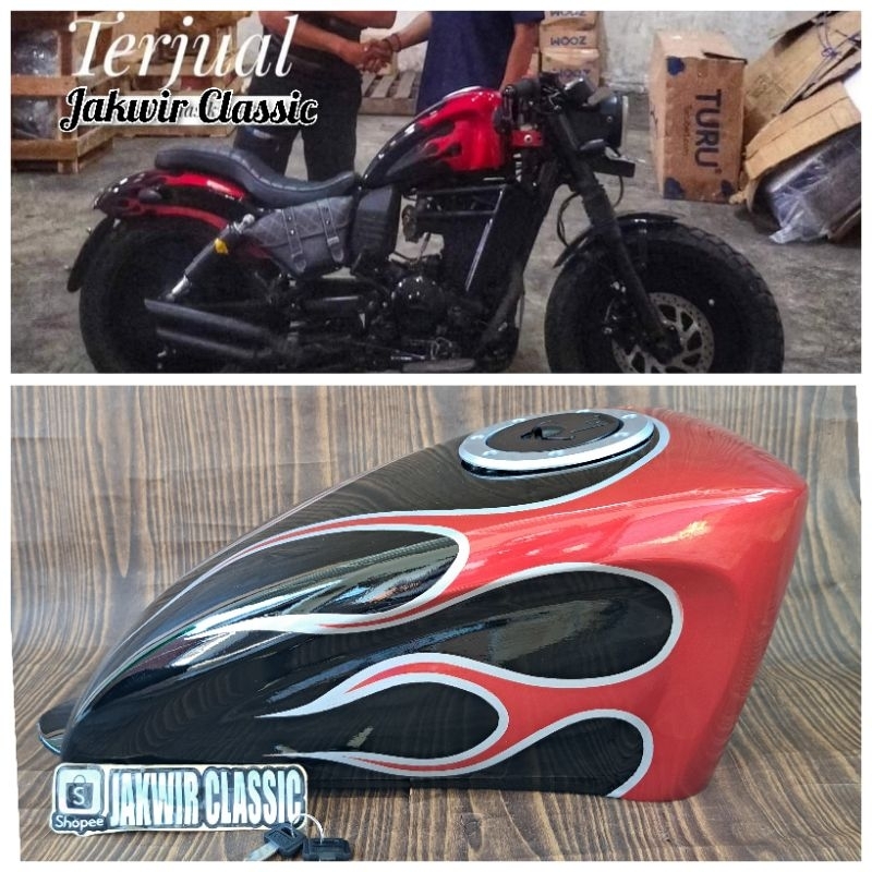 Tangki Custom Japstyle Tangki Bobber Sporter sportster Chopper Model Harley Tutup Ninja
